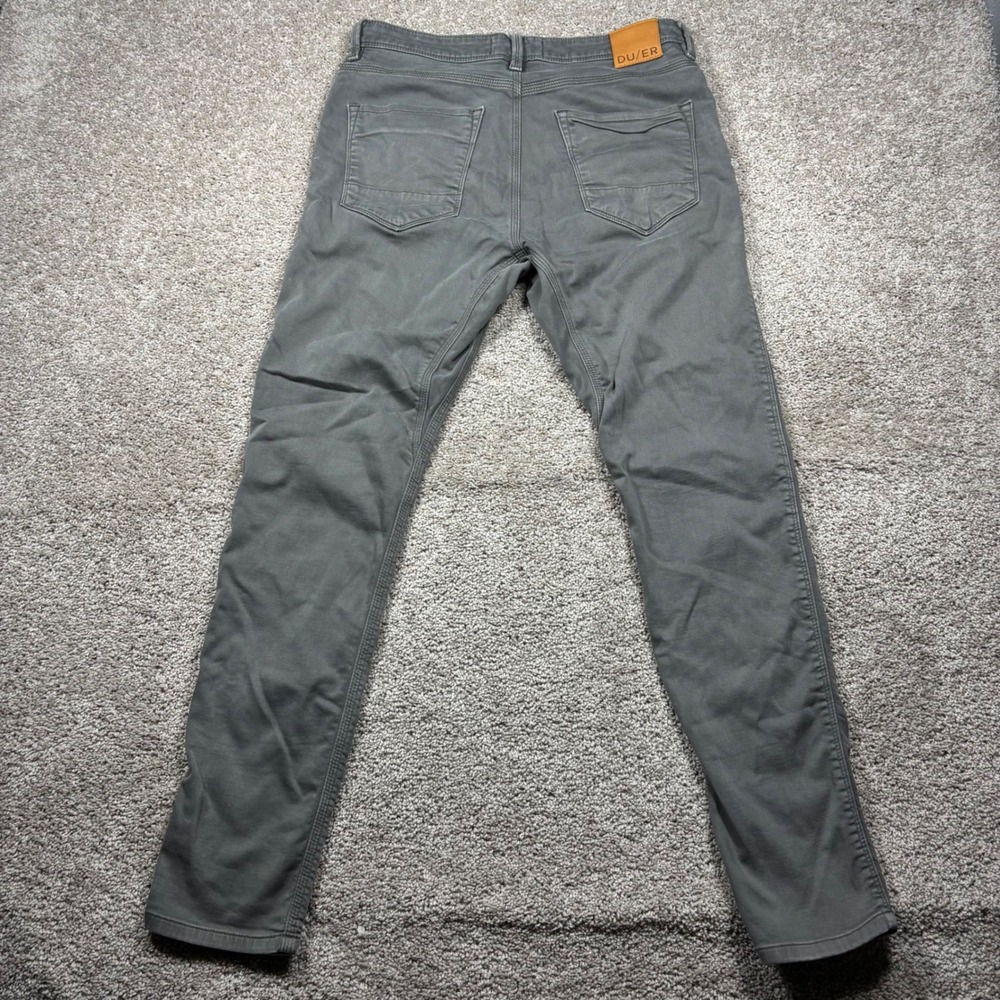 DU/ER N2X Slim Fit Performance Pants Mens 33x32 Charcoal Grey Commuter Denim